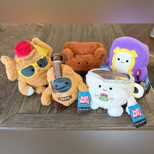 Bum Bumz Friends Plush Set Of 5 Turkey Guitar Couch Central Perk Mug Brand New!